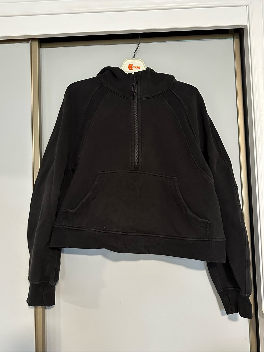 Lululemon Black Half-Zip Cropped Hoodie